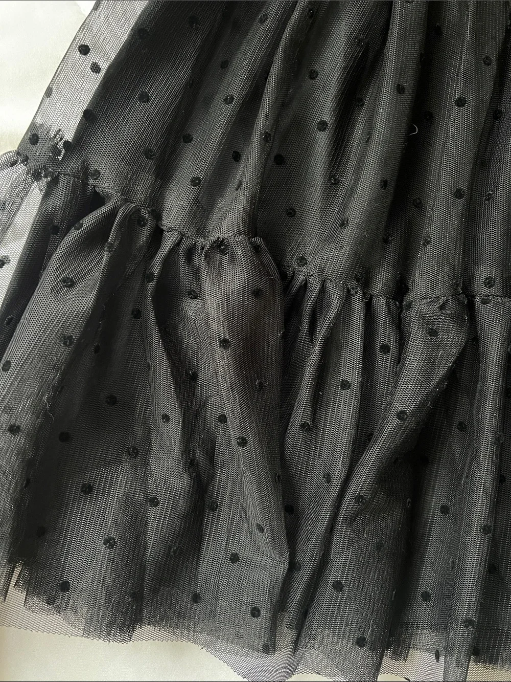GAP Black 5T Long-Sleeve Tulle Dot Party Dress